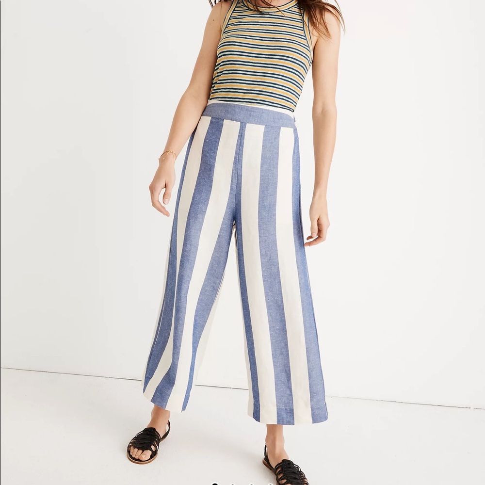 Madewell Huston Pull-On Crop Pants in Stripe